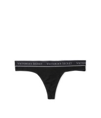 Трусики стрінги  Black logo Cotton Thong panty