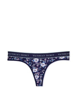 Трусики стрінги Cotton Thong panty Navy Retro Floral