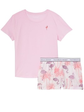Пижама Tee-jama Cotton Short PJ Set Pink Flamingos
