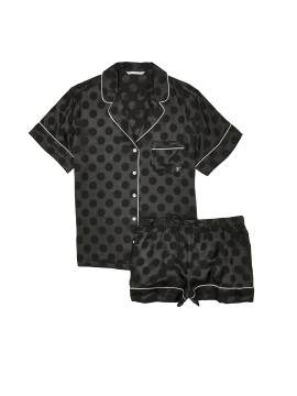 Пижама Black Dot Satin Short PJ Set Victoria’s Secret