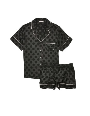 Пижама Black Dot Satin Short PJ Set Victoria’s Secret