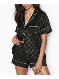 Піжама Black Dot Satin Short PJ Set Victoria's Secret