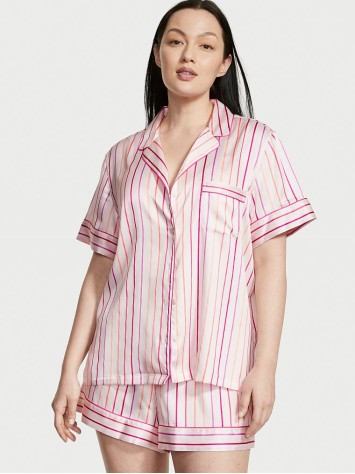 Сатинова піжама Satin Short Pj set Pink stripes