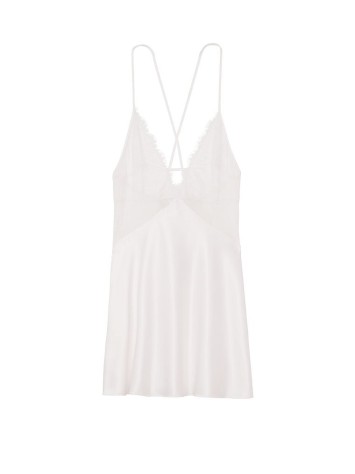 Пеньюар Satin Lace Slip Coconut White