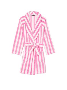 Плюшевий Халат Victoria's Secret Short Cozy Robe Pink Stripes