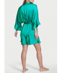 Сатиновий халат Вікторія Сікрет Flounce Satin Robe Tiffany blue