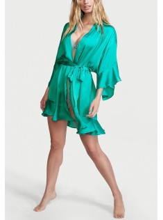 Сатиновий халат Вікторія Сікрет Flounce Satin Robe Tiffany blue