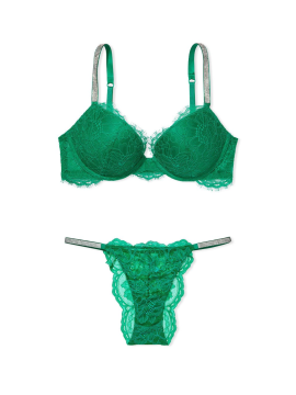 Комплект белья Very Sexy Lace Shine Strap Push-up Bra set Green