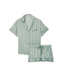 Пижама Satin Short PJ Set Dusty Sage Stripe Victoria’s Secret 