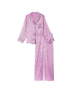 Піжама The Satin Long PJ Set Victoria's Secret Pink Monogram