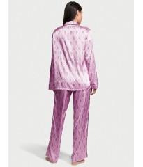 Пижама The Satin Long PJ Set Victoria’s Secret Pink Monogram