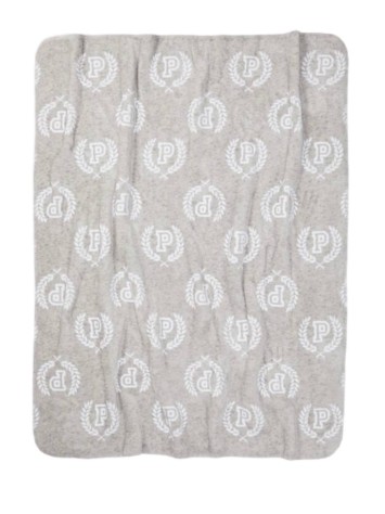 Плед Plush Fleece Blanket Grey logo PINK