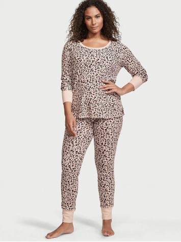 Піжама Victoria's Secret Thermal Long PJ Set Leopard