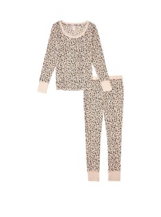 Пижама Victoria’s Secret Thermal Long PJ Set Leopard