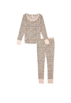 Пижама Victoria’s Secret Thermal Long PJ Set Leopard