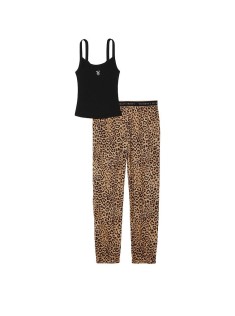 Піжама Cotton Tank Jogger Pajama Set Leopard