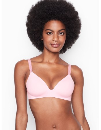 Бюстгальтер Victoria’s Secret Logo Bra Lightly Lined Wireless PINK