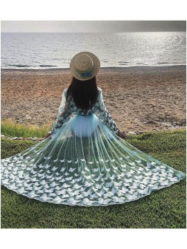 ТУНІКА З метеликами - LA MAREE - LONG - BLUE - ONE SIZE(р)