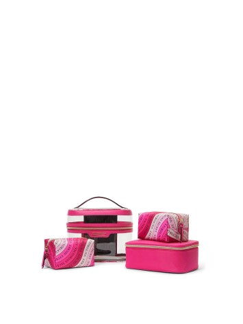  Набор косметичек 4-in-1 Train Case Beauty Bag Set Pink Swirl