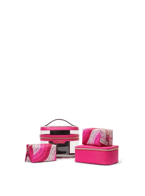  Набор косметичек 4-in-1 Train Case Beauty Bag Set Pink Swirl