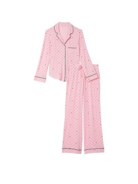Пижама Modal Long Pajama Set  Pretty Blossom Logo Pin Dot