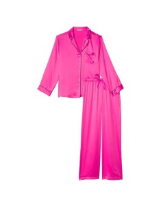 Піжама Satin Long Pajama Set Fuchsia Frenzy