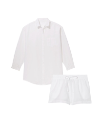 Костюм Linen Tie-Waist Oversized White Set