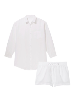 Костюм Linen Tie-Waist Oversized White Set