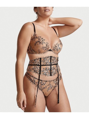 Пояс Floral Embroidered Waist Cincher Leopard