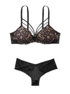 Комплект білизни Push-up Lace Black Strappy Set