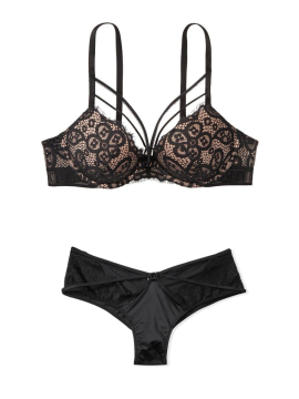 Комплект білизни Push-up Lace Black Strappy Set