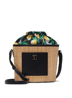 Сумка The Victoria Cinch-Top Crossbody Natural Raffia Citrus