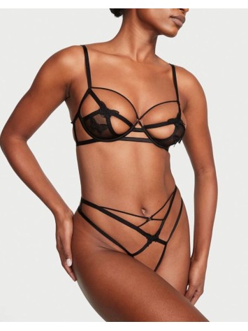 Комплект білизни Very Sexy Butterfly Embroidery Open Cup Demi Bra Set