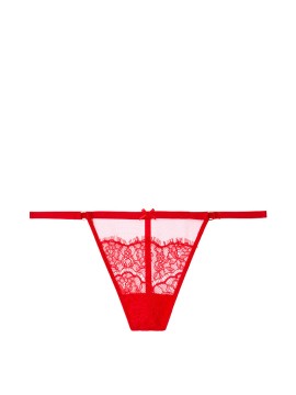 Трусики Mesh and Lace V-String Panty Lipstick