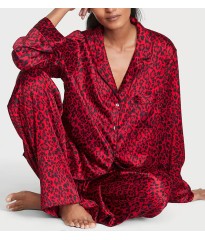 Пижама Satin Long Pajama Set Lipstick Leopard