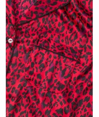 Піжама Satin Long Pajama Set Lipstick Leopard