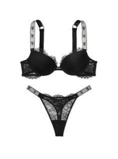 Комплект Very Sexy Lace Shine Strap Black Push Up Bra Set