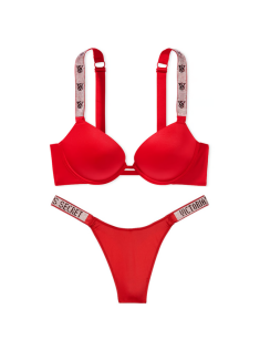 Комплект Very Sexy Smooth Shine Strap Lipstick Push Up Bra Set Logo VS