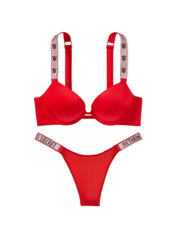 Комплект Very Sexy Smooth Shine Strap Lipstick Push Up Bra Set Logo VS