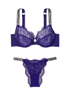 Комплект білизни Unlined Lace Shine Strap Full Cup Demi Bra Night Ocean