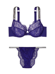 Комплект білизни Unlined Lace Shine Strap Full Cup Demi Bra Night Ocean