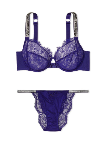 Комплект білизни Unlined Lace Shine Strap Full Cup Demi Bra Night Ocean