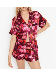 Піжама із шортами Satin Short Flower print Red