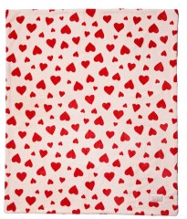 Плед Faux Fur Blanket White Heart Print