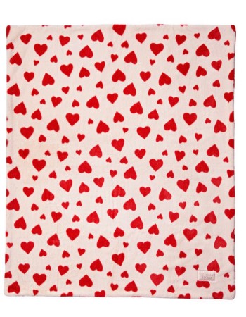 Плед Faux Fur Blanket White Heart Print