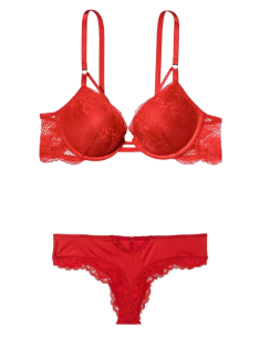 Комплект білизни Push-Up Bra Lace Strappy Lipstick Set