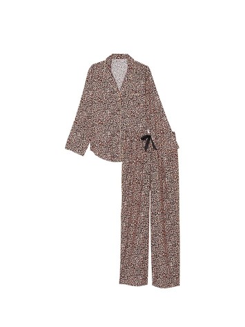 Пижама Flannel Long Pajama Set Leopard