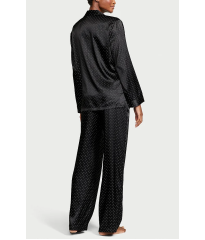 Піжама Dew Drop Satin Long Pajama Set Black