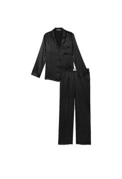 Піжама Dew Drop Satin Long Pajama Set Black