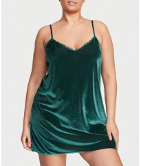 Пеньюар Victoria Secret Deep Green Velvet Slip